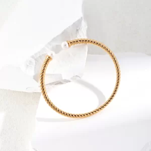 Original S925 threaded bracelet with natural pearl