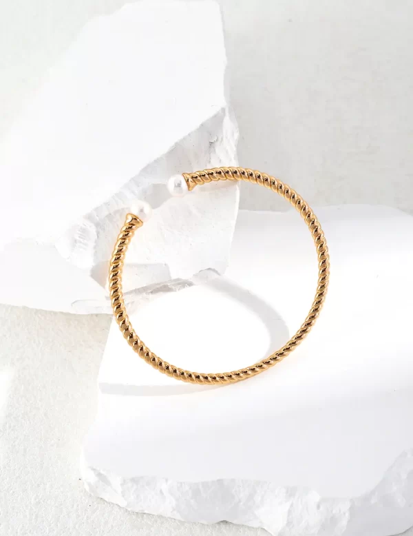 Original S925 threaded bracelet with natural pearl