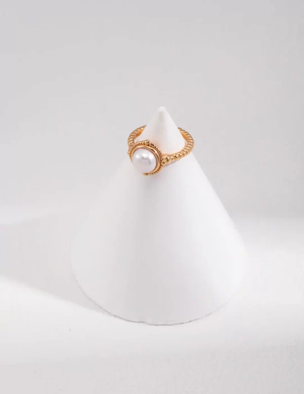 Simple S925 silver ring with natural pearl